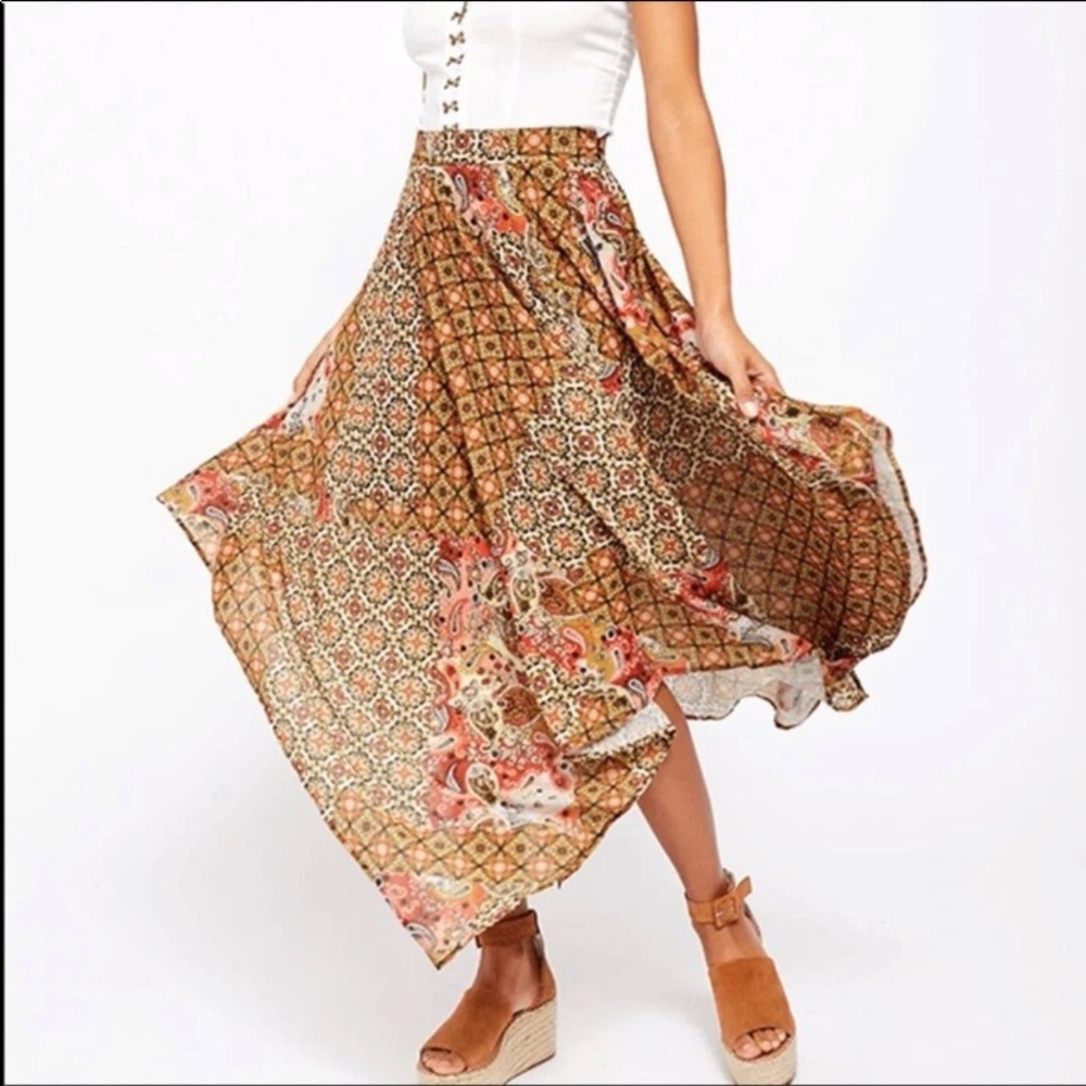 NWT Free People Stay Awhile Handkerchief Skirt